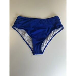 Shein 2XL Blue High Waist Swimsuit Bottoms Textured‎ Bikini Bottom Nee
